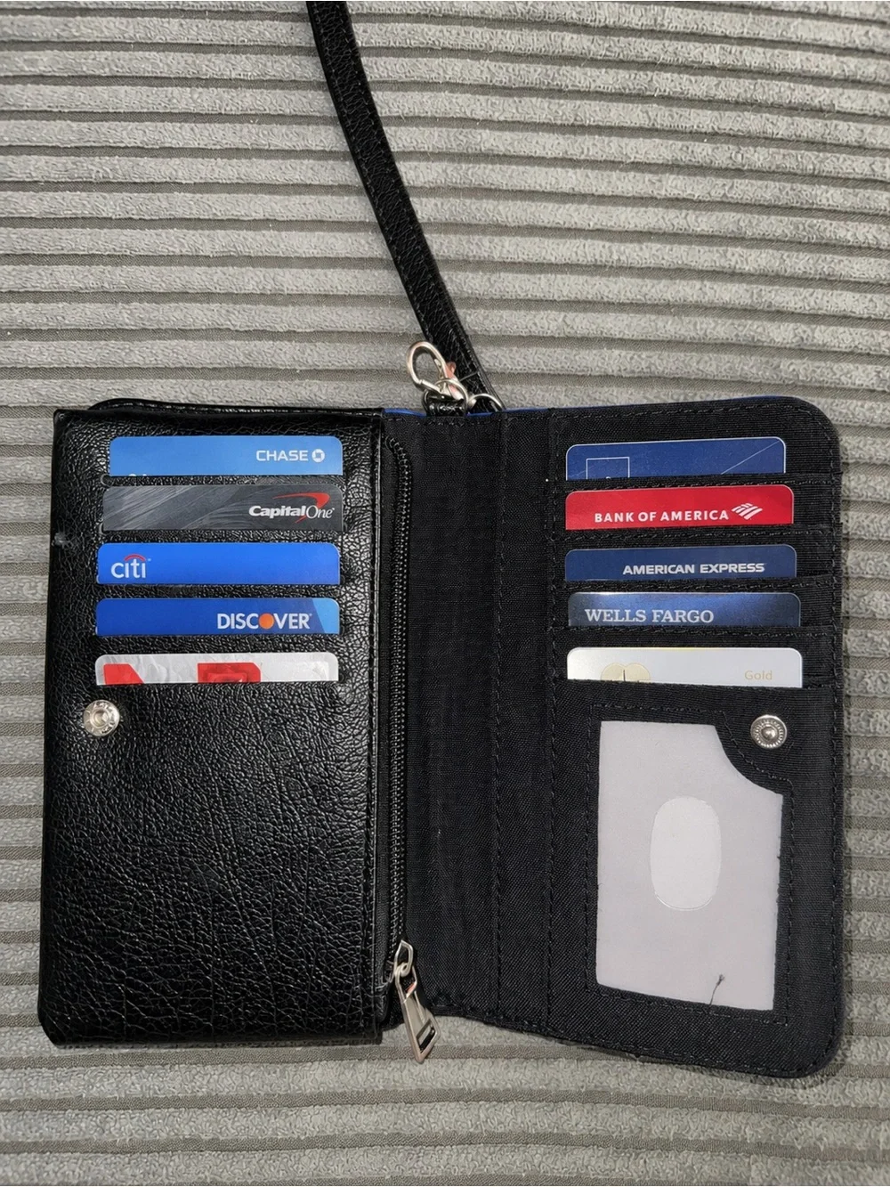Jane Austen Six Novels Book Style Zip Around Wallet Wristlet Blue